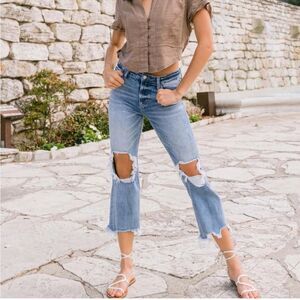 Vervet by Flying Monkey Bella High-Rise Crop Kick Flare Jeans Size 26